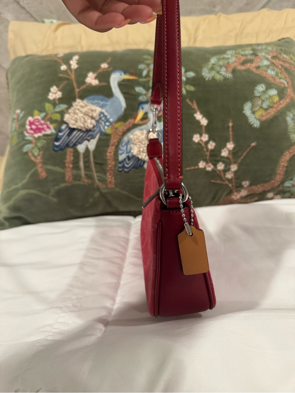 COACH Red Denim Nolita 19 - Picture 3 of 9